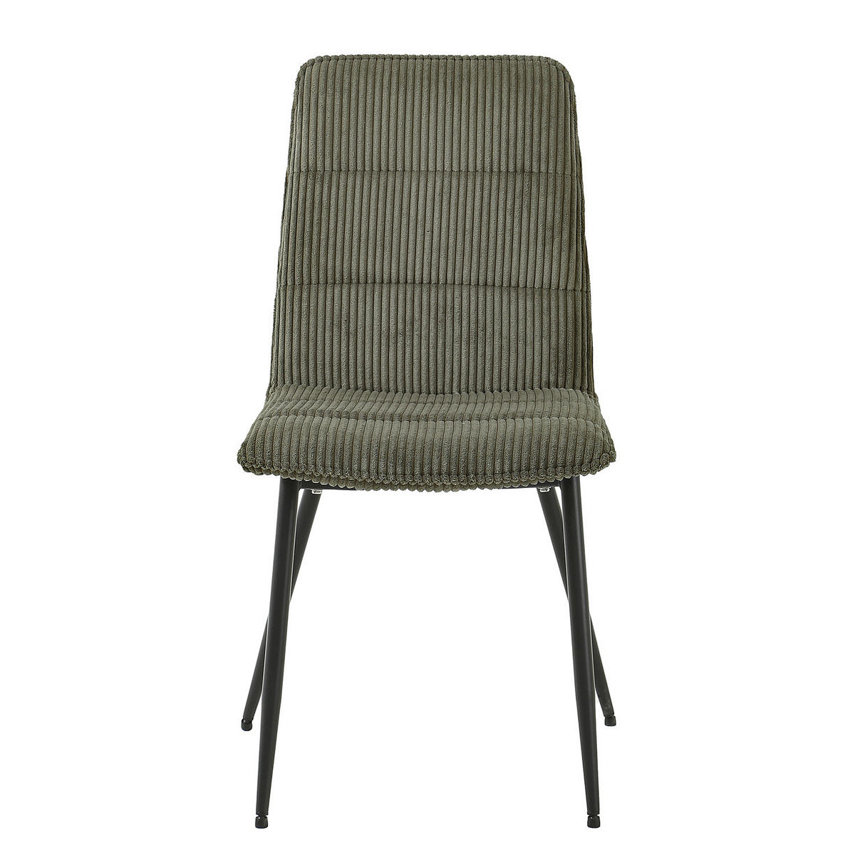 POLSTERSTUHL - 4er-Set - Cord / Eisen - Schwarz/Grün, Textil/Metall (47/91/60cm) - home24