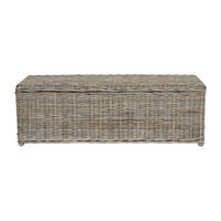 KOFFER zur Aufbewahrung GAO - Kabu - L130 x T45 x H44 cm - Grau - Grau, Naturmaterialien (45/44/130cm) - Vente-Unique