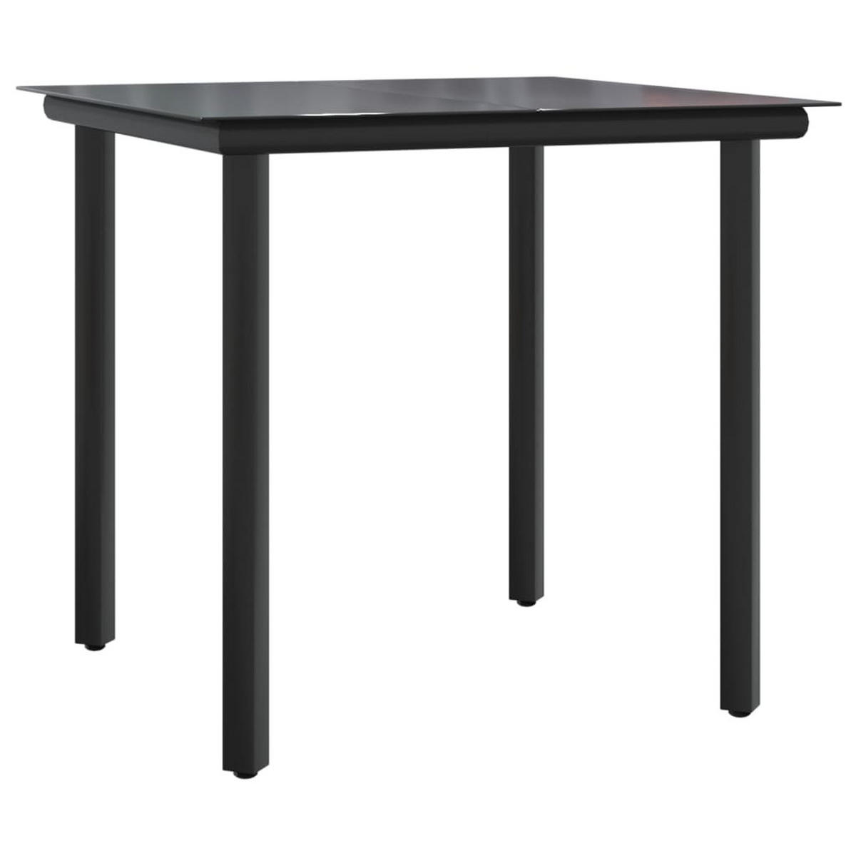 GARTEN-ESSGRUPPE 5-TLG. Schwarz Poly Rattan - Schwarz, Kunststoff - vidaXL