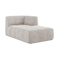 SOFAELEMENT Rechts Samt Stoff Beige - Creme/Schwarz, Holzwerkstoff/Kunststoff (101/77/175cm) - Makamii