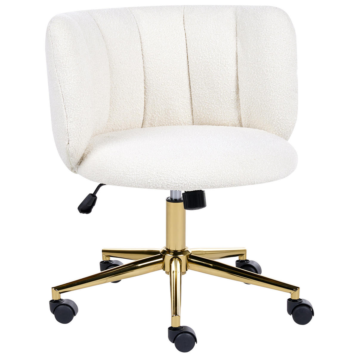 KANCELÁŘSKÁ ŽIDLE Bouclé Bílá Pelora - bílá, textil (64/76/60cm) - Beliani