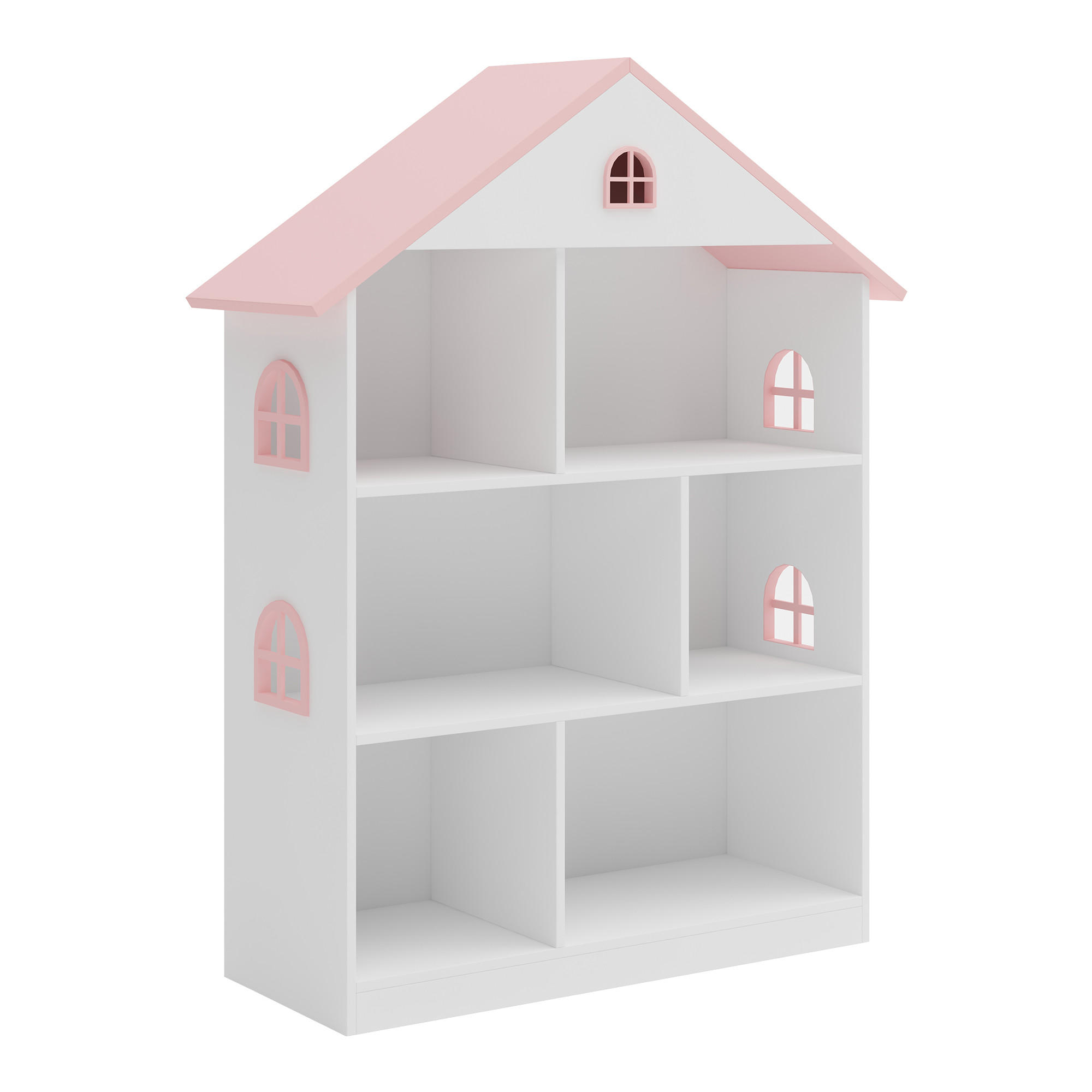 KINDERREGAL Vipsali - Weiß/Rosa, Holzwerkstoff (83/106.5/30cm) - [en.casa]