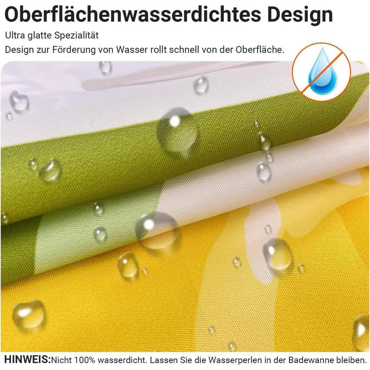 DUSCHVORHANG Zitrone Blatt 160 x 160 cm - Multicolor, Textil (160/160cm)