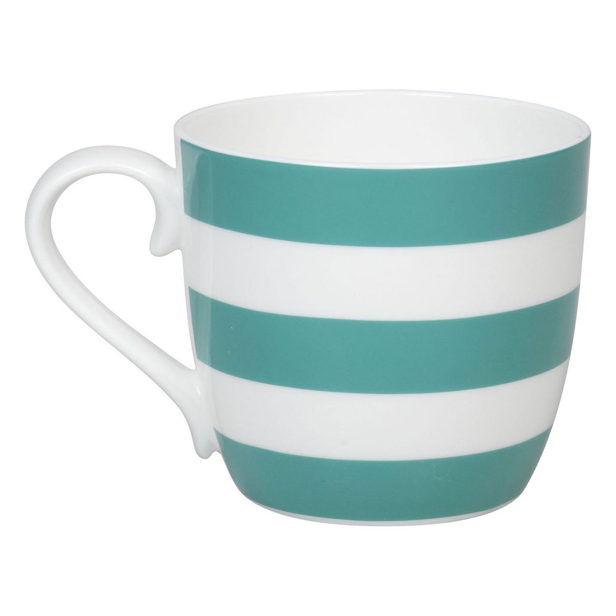 KAFFEEBECHER Stripes - Jadegreen - Naturfarben, Keramik (0.43L) - Könitz
