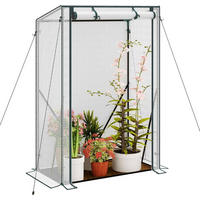 FOLIENGEWÄCHSHAUS, PE-reissfeste, 100x50x150/136 cm - Weiß, Textil/Metall (100/150/50cm) - Woltu