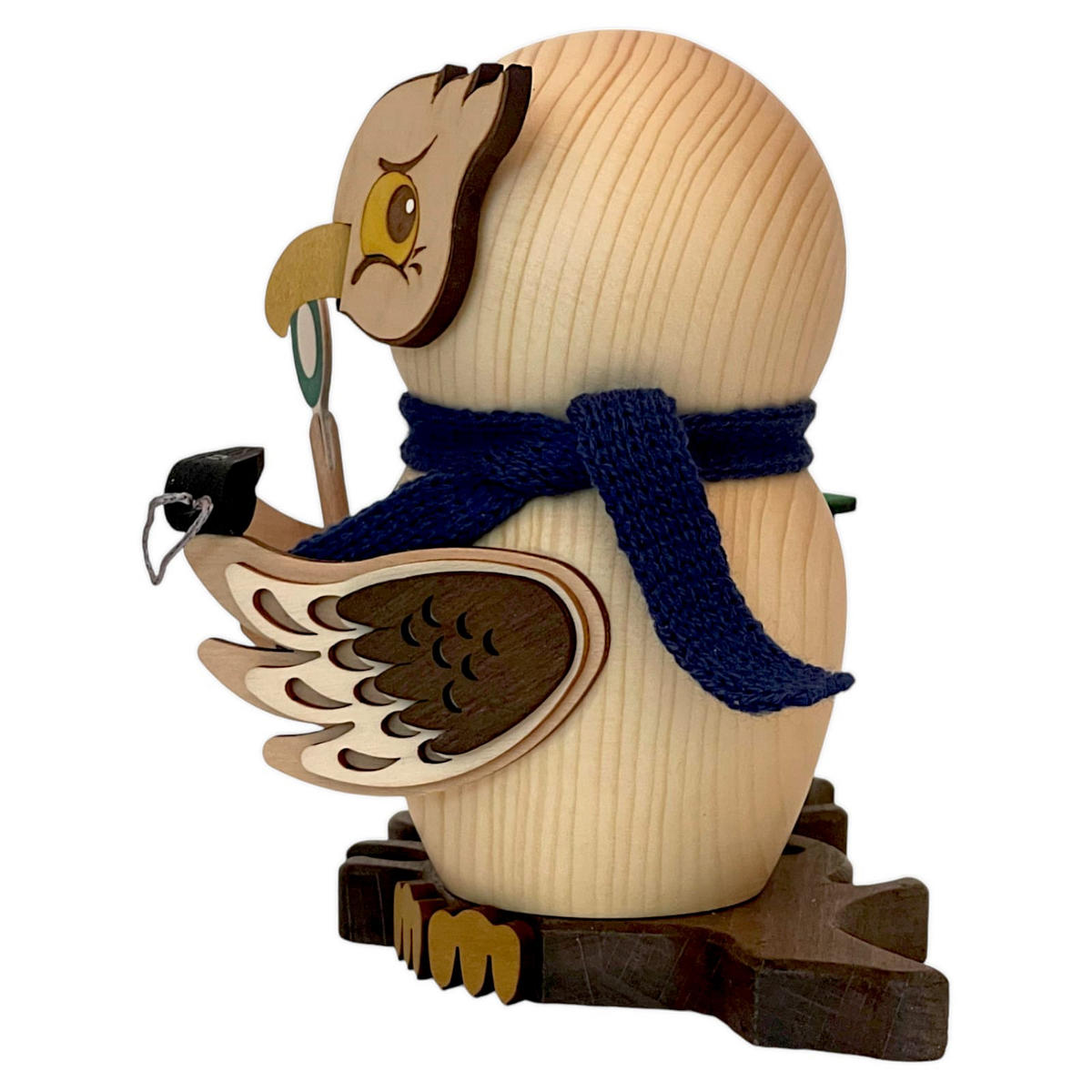 RÄUCHERFIGUR Eule mit Eisenbahn 15 cm - Multicolor, Holz (10/15/10cm)