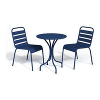GARTENESSGRUPPE im Set - 2 -Sitzer - Stahl - marineblau - MIRMANDE - Blau, Metall - Vente-Unique