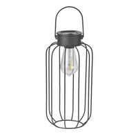 LED-SOLAR-LATERNE Dämmerungssensor Garten Balkon Modern Industrielook IP44 Rund - Schwarz, Metall (13/13/33.2cm) - Northpoint