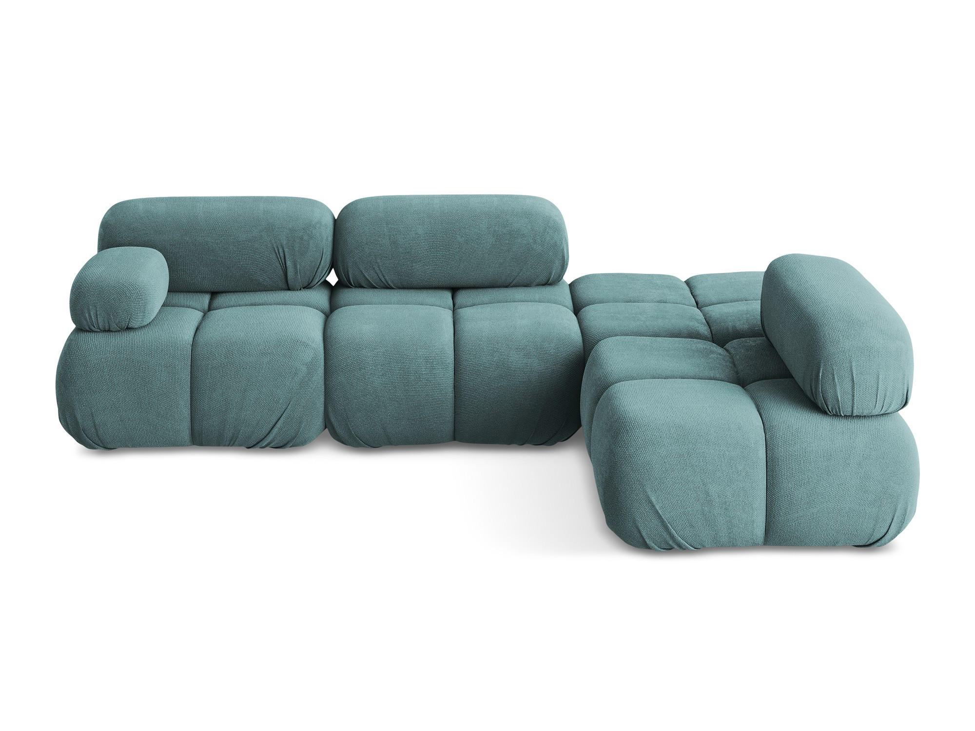 ECKSOFA Rechts Chenille Stoff Blau - Blau/Blaugrau, Kunststoff/Textil (285/190cm) - Makamii