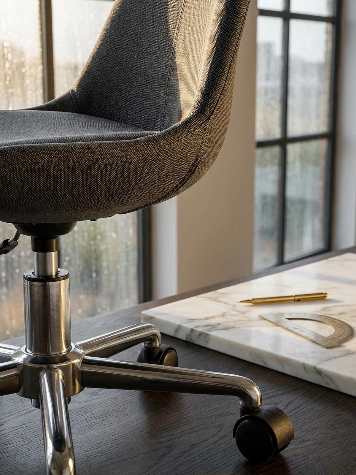 SCHALENSTUHL mit 360° Drehfunktion MESCHIO, Schwarz 65x65x94 cm - Silberfarben/Schwarz, Textil/Metall (65/94/65cm) - KADIMA DESIGN