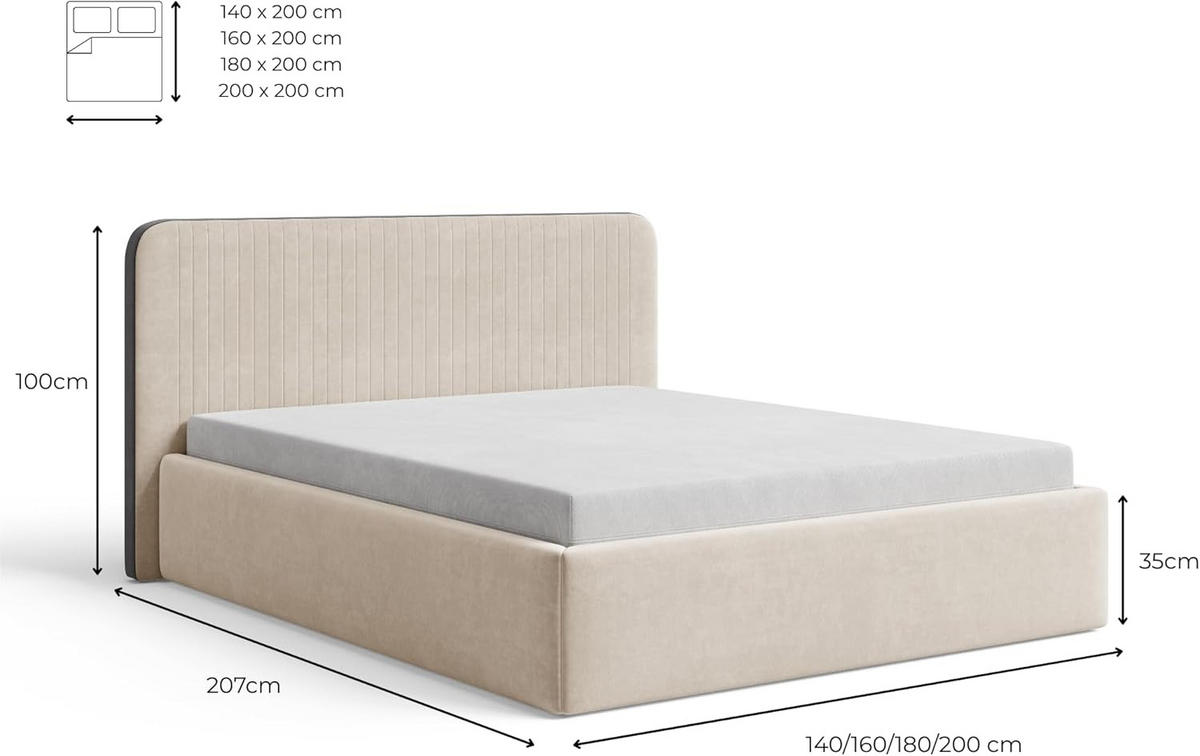POLSTERBETT 180x200 cm mit Bettkasten, Lattenrost und Kopfteil, Eleganter Matt Velvet-Stoffbezug, Rosa - Rosa, Holz (180/200cm) - Chilly