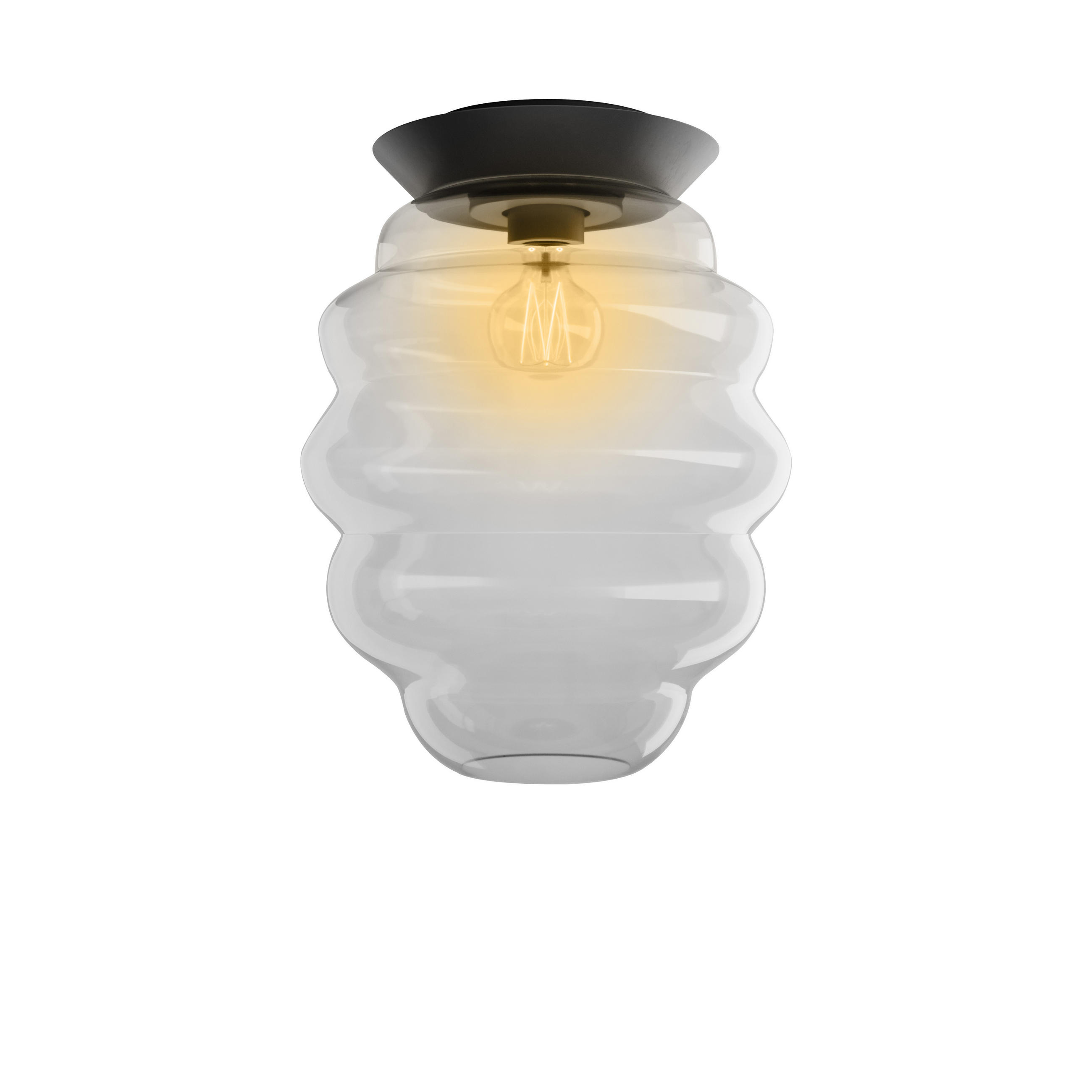 DECKENLEUCHTE Echos Klar Ø 25cm - Klar, Glas (25/25/31cm) - s.luce