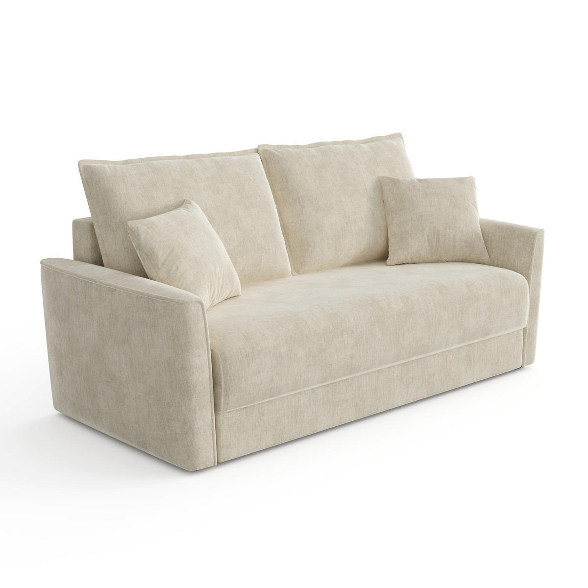 SCHLAFSOFA GERADE Rastergewebe Creme 180cm - Creme, Textil (180/97/93.5cm) - Sia Home