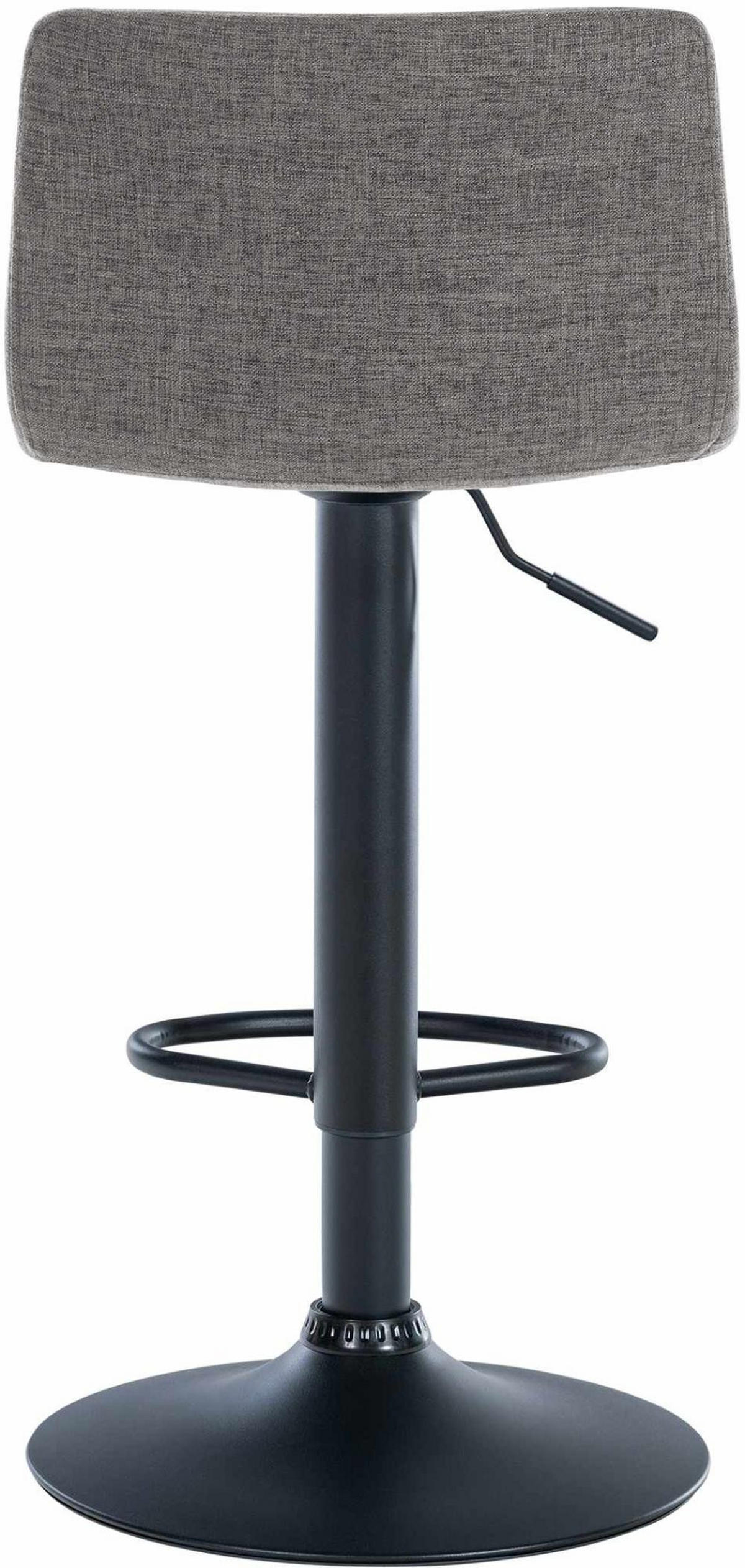 BARHOCKER 2er Set Stoff hellgrau - Hellgrau/Schwarz, Textil/Metall (39/84/36cm) - CLP