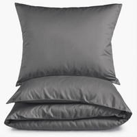 MAKO-SATIN-BETTWÄSCHE 135x200 Bettbezug einfarbig 100% Baumwolle - Uni Anthrazit - Anthrazit, Textil (135/200cm) - Carpe Sonno