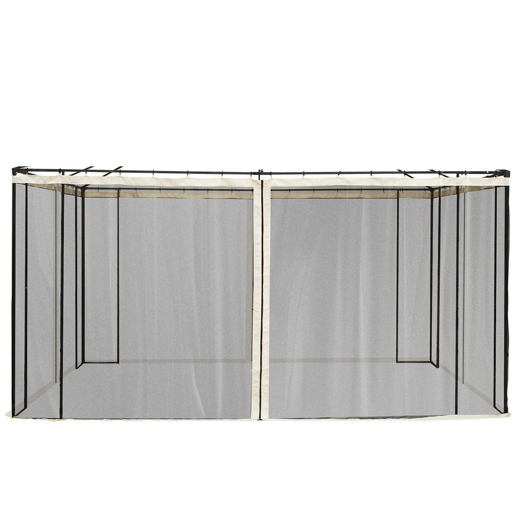 MOSKITONETZ für Pavillon 300/400 cm mit Reißverschluss und Nylon-Mesh-Insektenschutz, Schwarz - Schwarz, Textil (207/1/352cm) - Redom