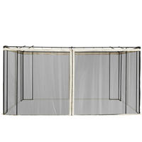 MOSKITONETZ für Pavillon 300/400 cm mit Reißverschluss und Nylon-Mesh-Insektenschutz, Schwarz - Schwarz, Textil (207/1/352cm) - Redom