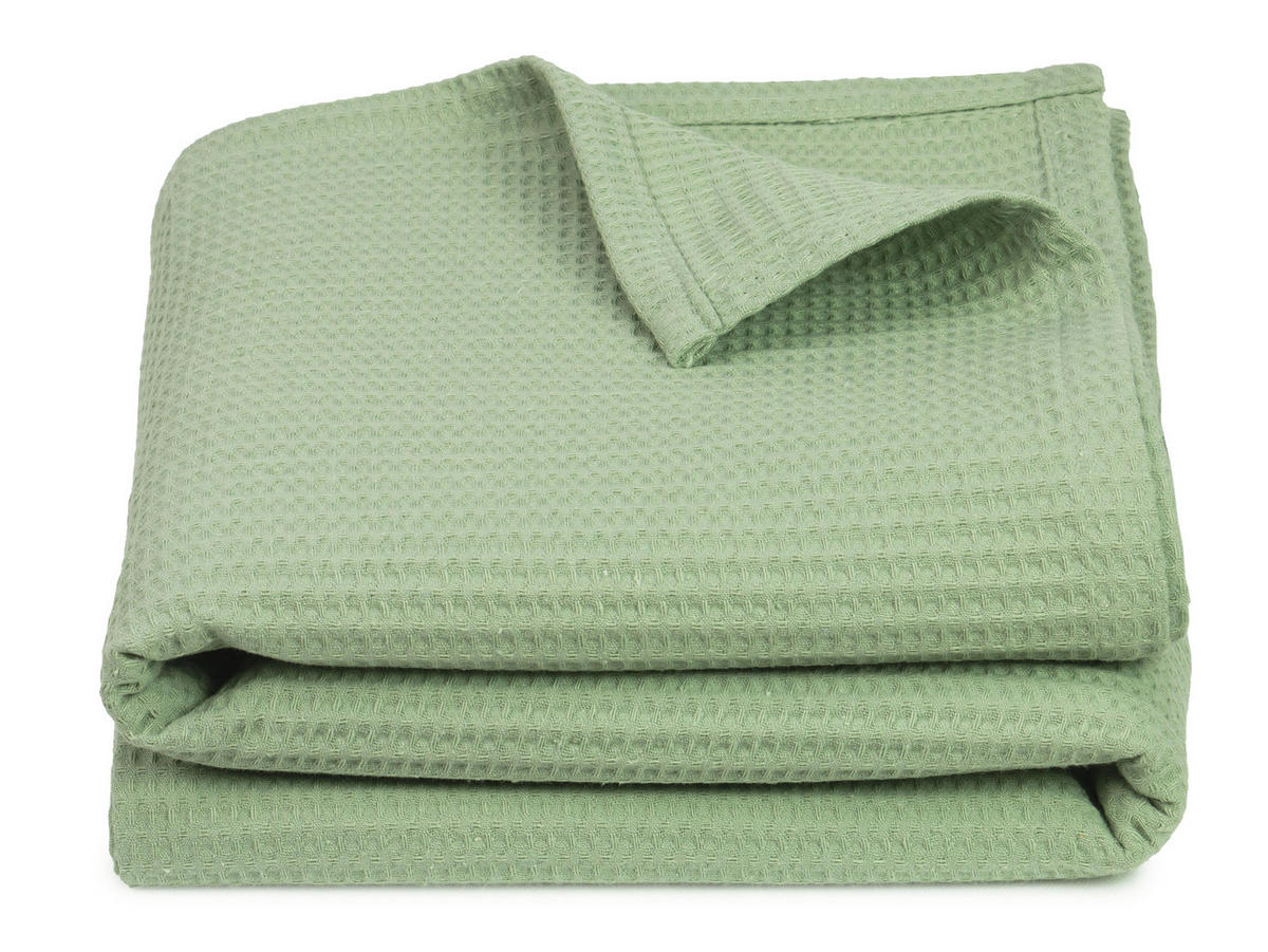 KUSCHELDECKE, 150x200 cm, 100% Baumwolle, Salbei - Salbeigrün, Textil (150/200cm) - Zollner