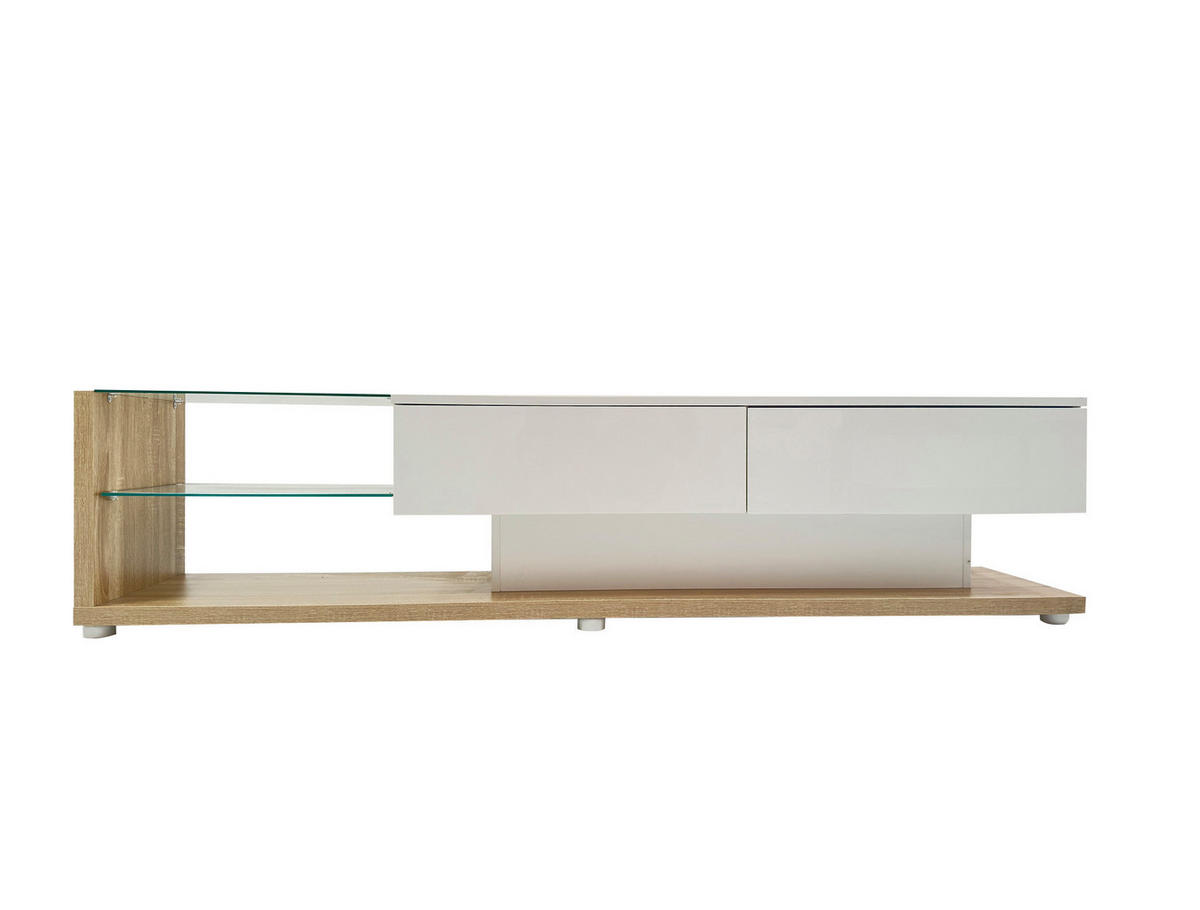 LOWBOARD 170/36/38 cm aus Spanplatte mit App-steuerbarer LED-Beleuchtung Weiß - Weiß, Holzwerkstoff (170/38/36cm) - Modenvie