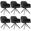 DREHSTUHL 6er Set Lona 56 x 59 x 81 cm schwarz/schwarz - Schwarz, Textil (56/81/59cm) - tectake