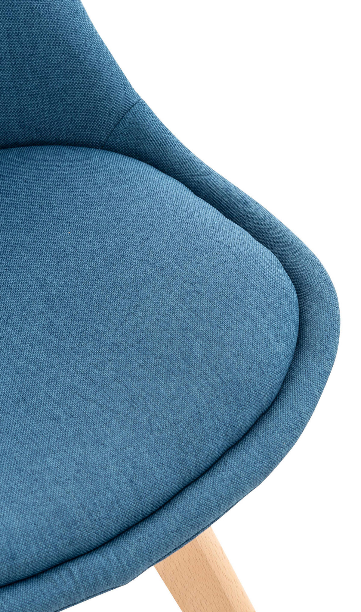 STUHL 4er Set Stoff blau - Blau/Eukalyptusholzfarben, Holz/Textil (49/83/50cm) - CLP