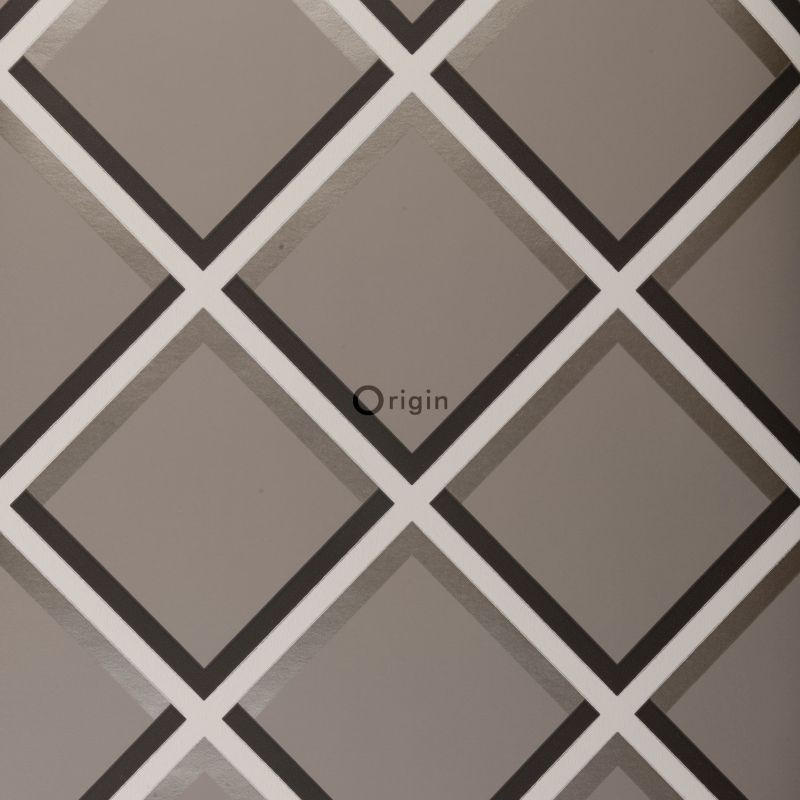TAPETE geometrisches Motiv 52 cm x 10.05 m - Braun, Papier (52/1000cm) - Origin Wallcoverings