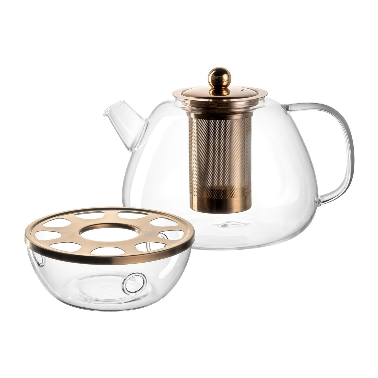 TEEKANNE MIT STÖVCHEN Tè Per Te transparent 1,5 Liter - Transparent, Glas (1.5L) - Leonardo Living