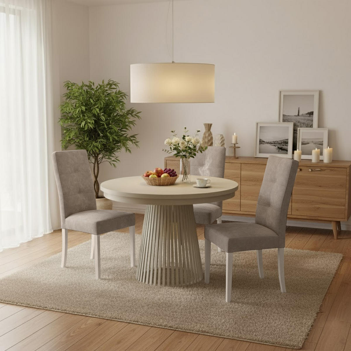 STUHL Solis mit kaschmirfarbenen Holzbeinen, Polsterstuhl, Cappuccino - Kaschmir/Cappuccino, Holz (45/100/42cm) - Beautysofa