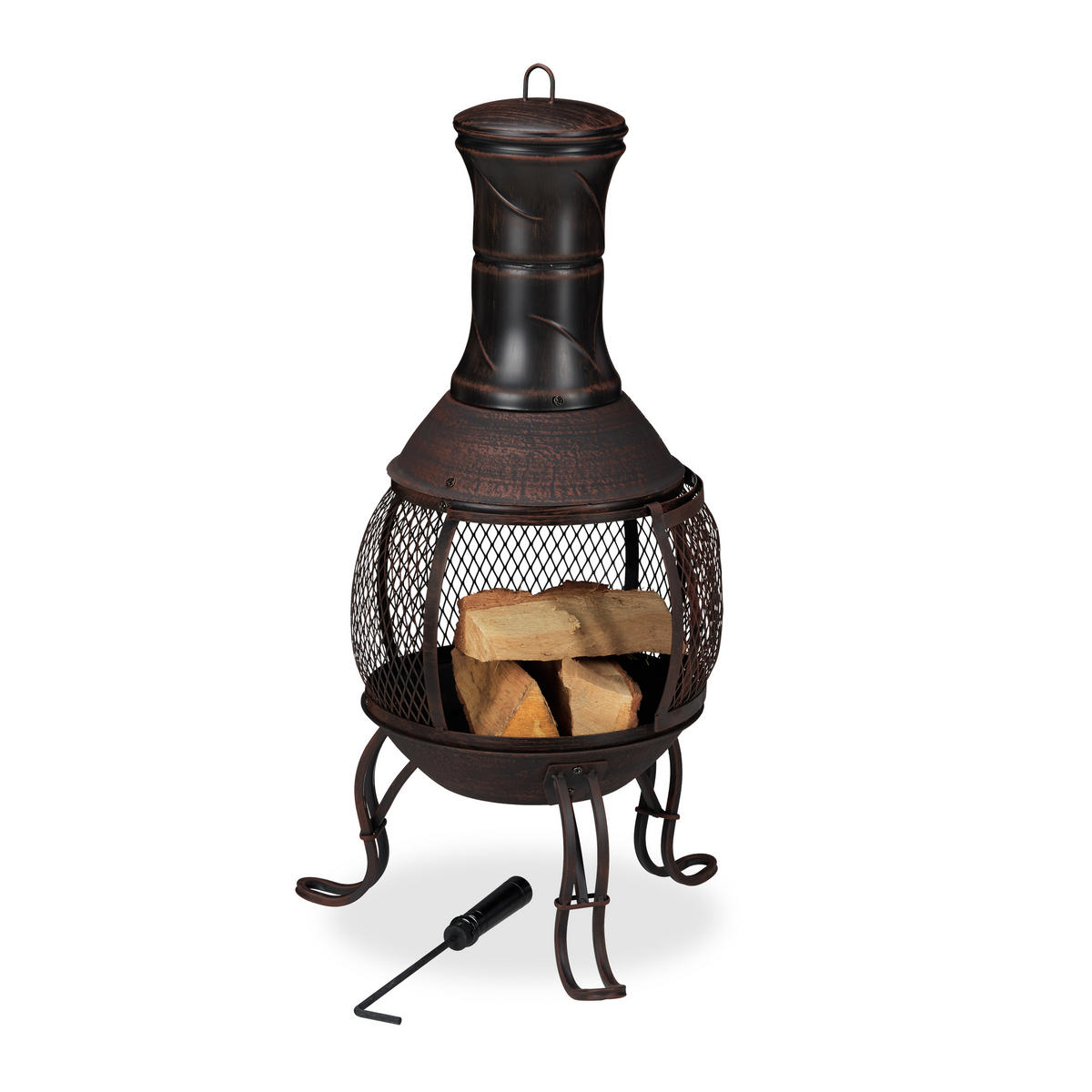 AZTEKENOFEN - Multicolor, Metall (45/89/45cm) - Relaxdays