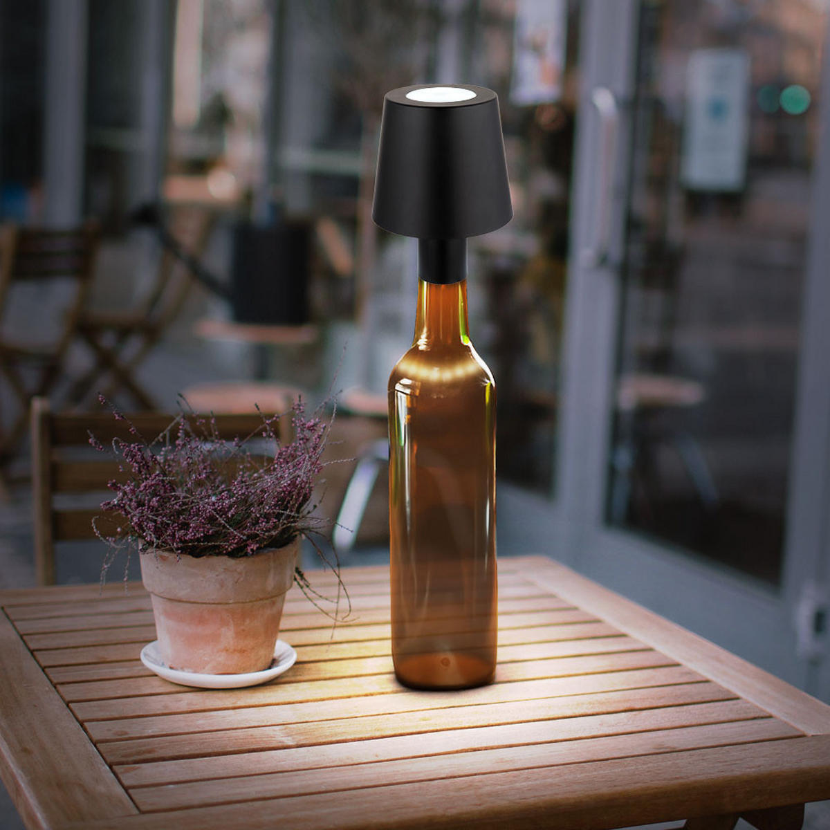 LED TISCHLEUCHTE Kunststoff Schwarz - Schwarz, Kunststoff (10.5/10.5/14cm) - Globo Lighting