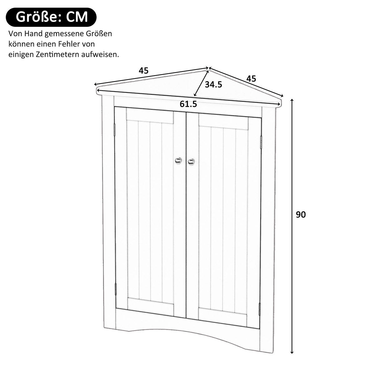 ECKSCHRANK In Grau 90 cm mit 2 Türen & 3 Ebenen - Grau, Holzwerkstoff (61/90/34cm) - Urban Meuble