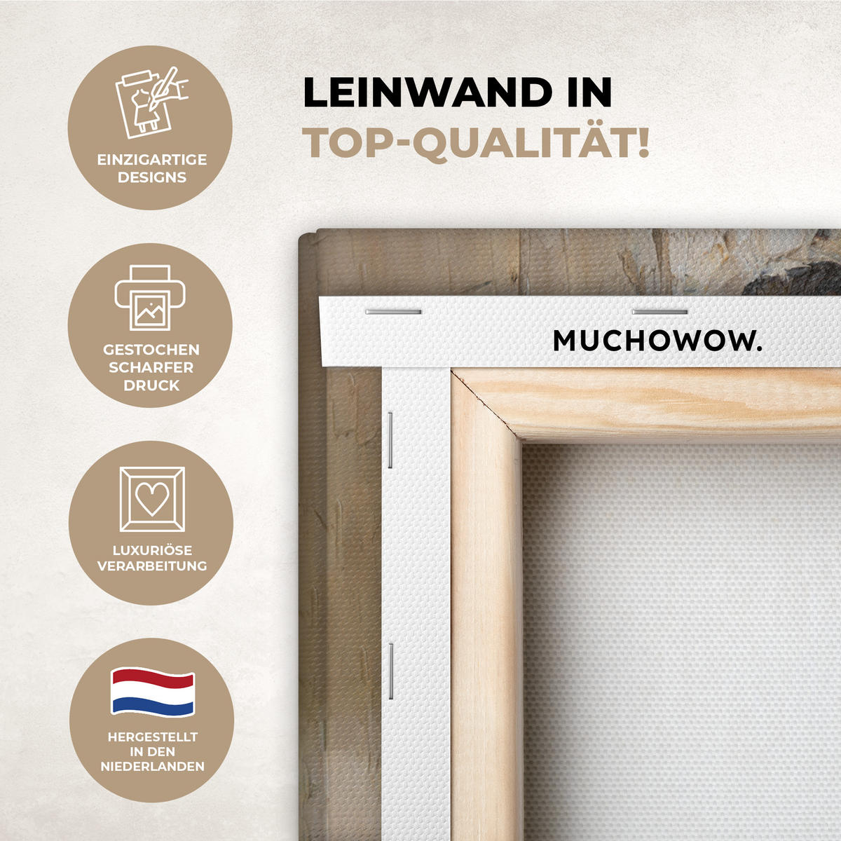 LEINWANDBILD Ölgemälde - Frau - Wein Wandbild 40x30 cm - Hellbraun, Textil (40/30cm) - MuchoWow