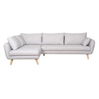 ECKSOFA Skandinavisch 5-Sitzer Hellgrau Marmoriert CREEP - Hellgrau, Textil (172/268cm) - Miliboo