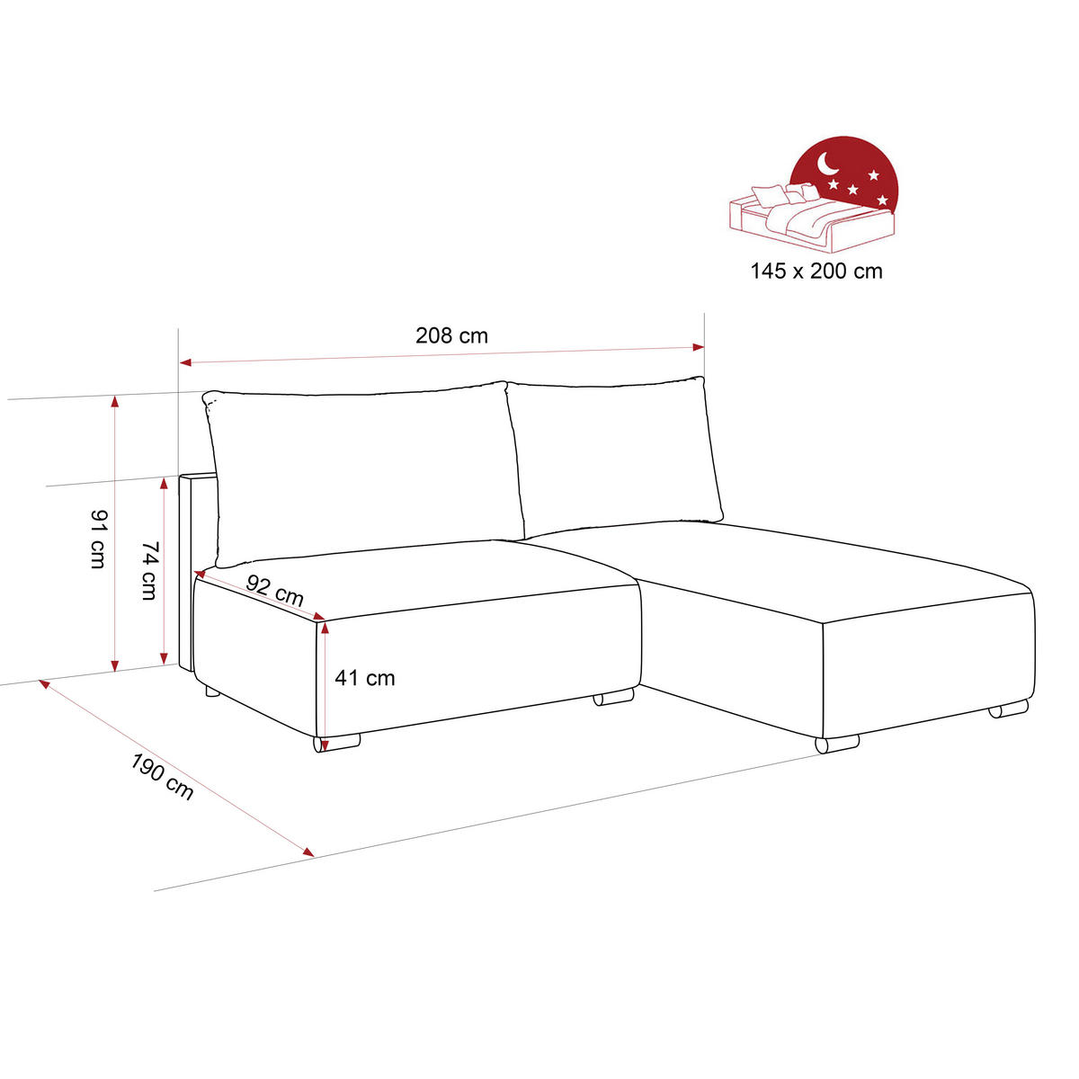 ECKSOFA ELVO mit Schlaffunktion und Bettkasten Hellgrau - Hellgrau, Holzwerkstoff/Kunststoff (208/190cm) - Idohome