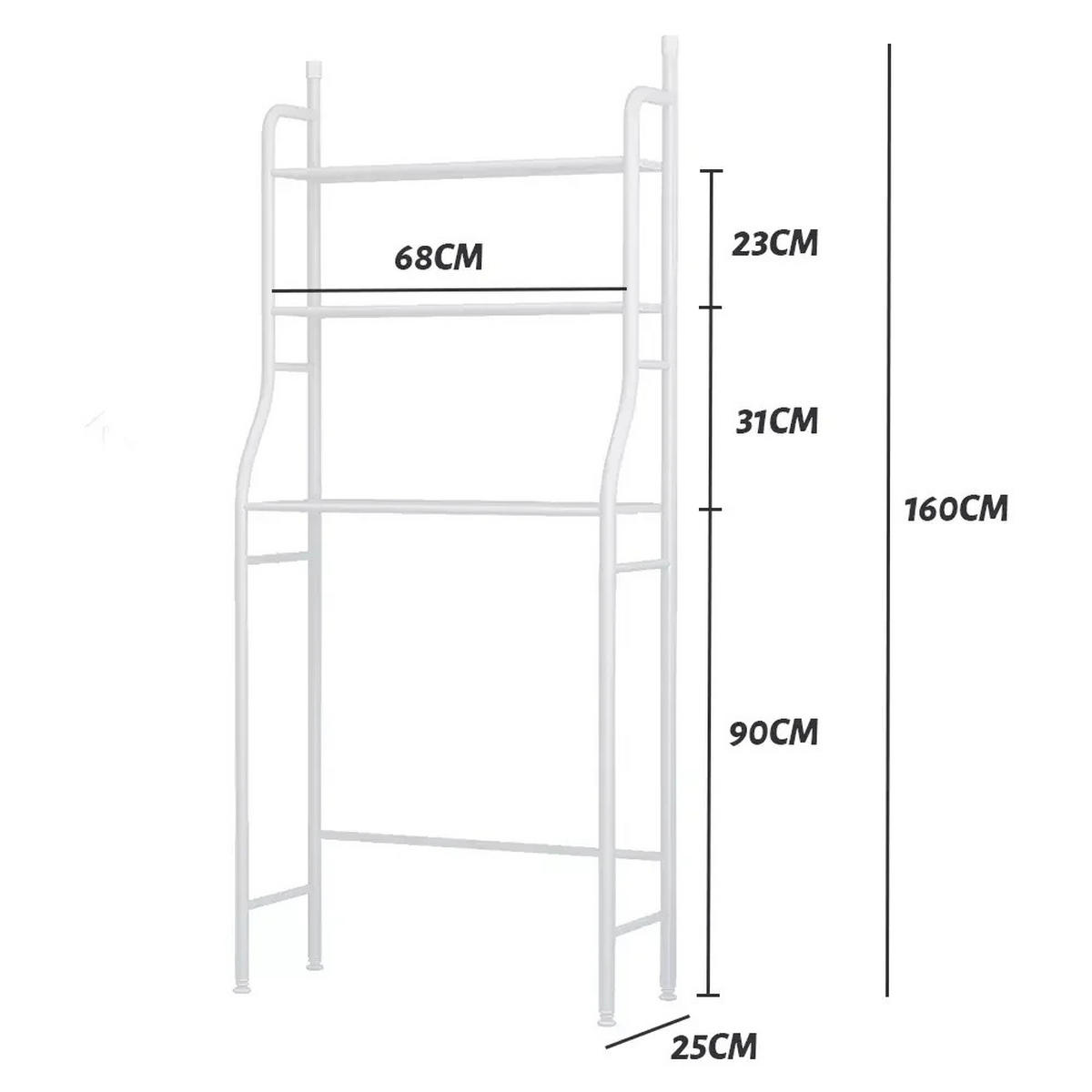 WASCHMASCHINENREGAL Bad Standregal Aufbewahrung - Weiß, Metall (68/160/25cm) - Kaket