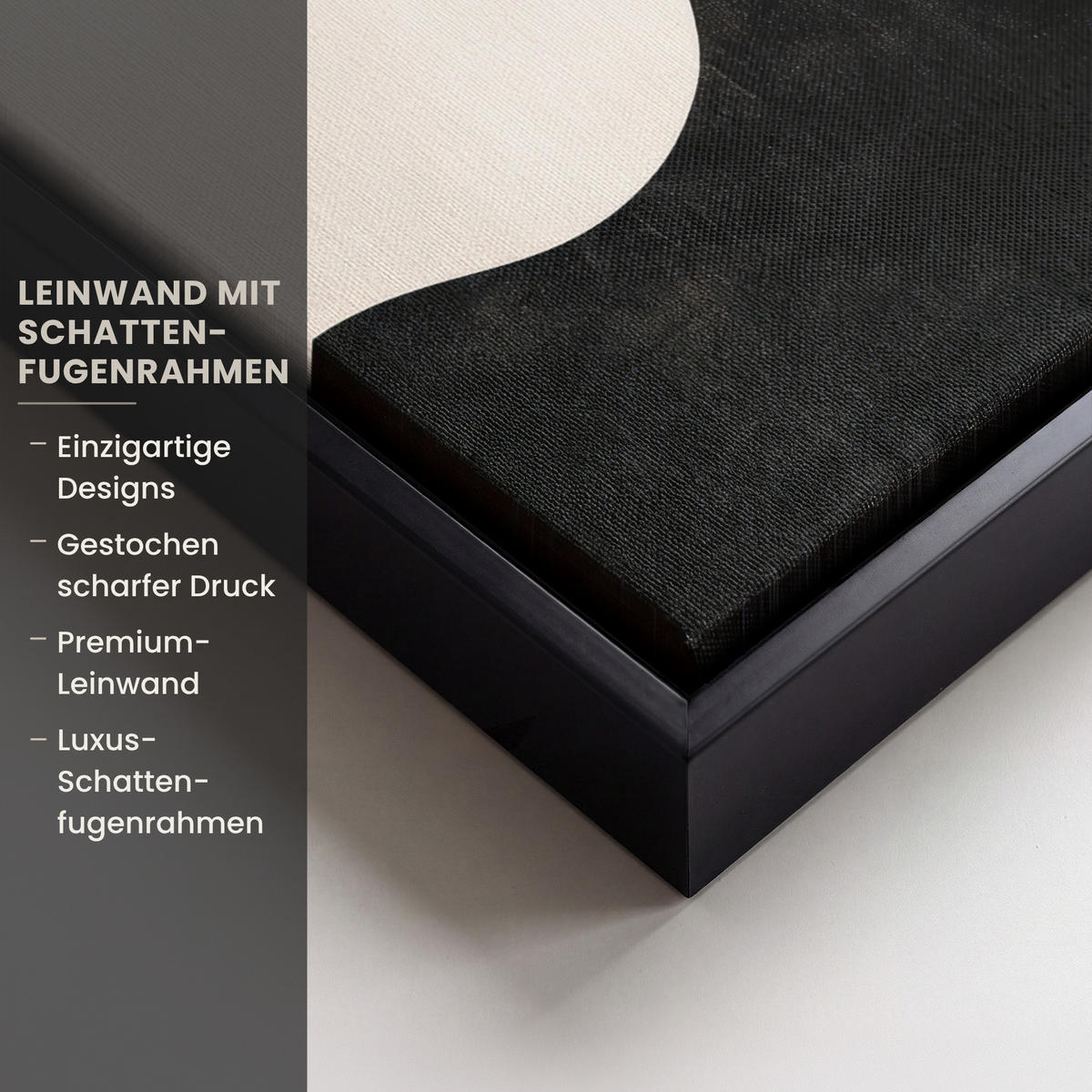 LEINWAND Bilder mit Rahmen - Abstrakt - Japandi - Beige - Modern - 30x40 - Schwarz, Textil (30/40cm) - MuchoWow