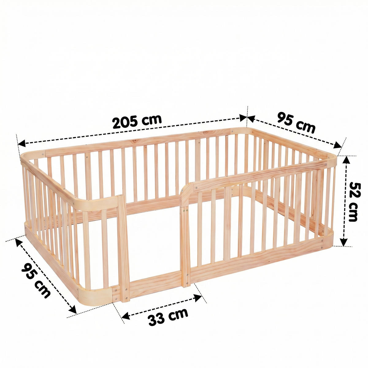 BODENBETT 90/200 cm DE-33064 modular und sicher Natur - Naturfarben, Holzwerkstoff (90/200cm) - ComfortXL