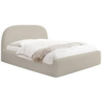 POLSTERBETT Puro mit Bettkasten, Beige Boucle 120 x 200 cm – mit Metall-Lattenrost - Beige/Birkefarben, Holzwerkstoff/Kunststoff (120/200cm) - WFL GROUP