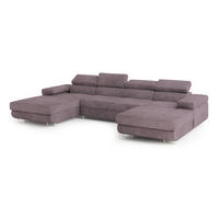 ROHOVÁ SEDAČKA LYKKE šeříková - stříbrná/šeříková, kov/dřevo (353/202cm) - MASSENO