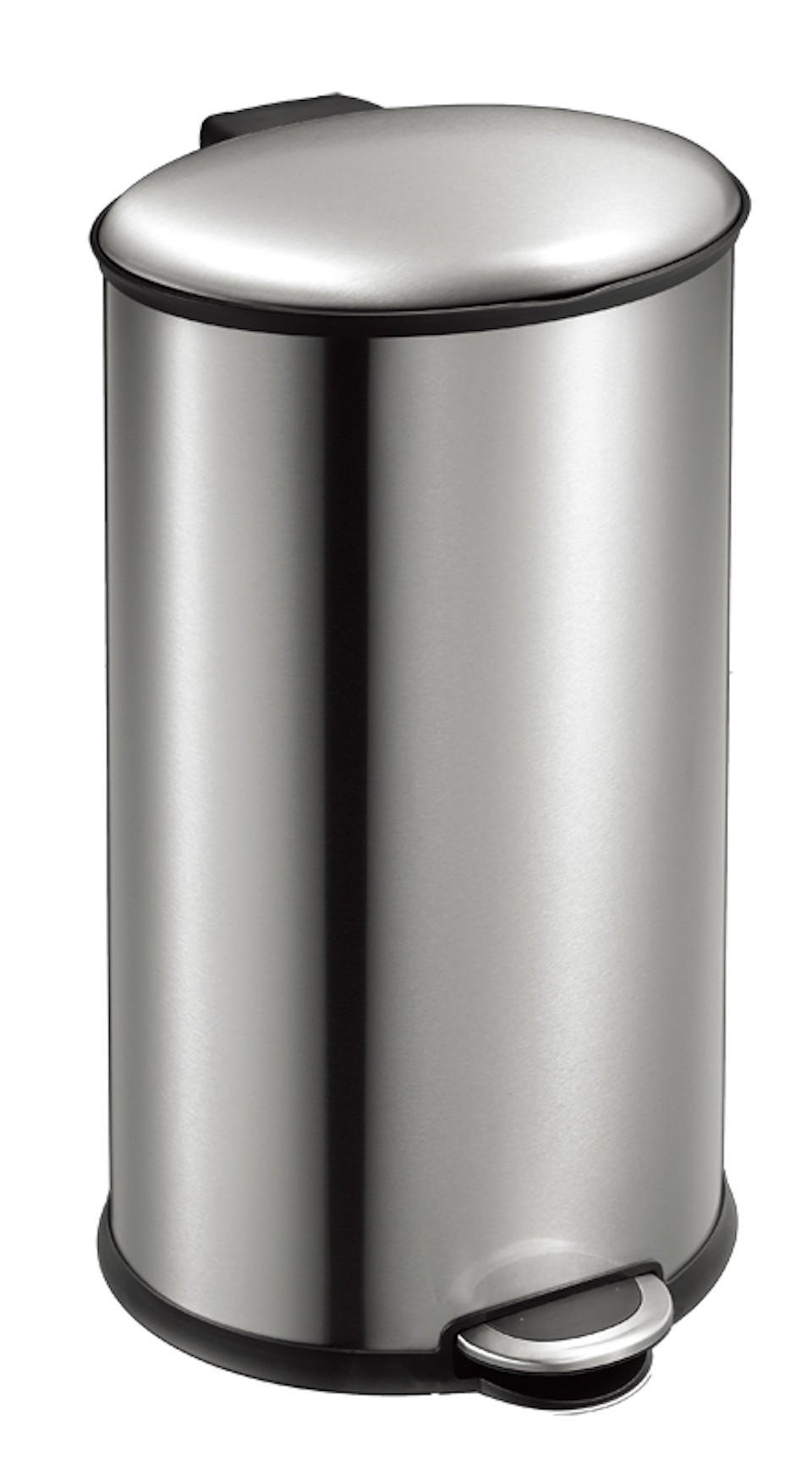 MÜLLEIMER Ellipsenförmiger 40 Liter 68x35,5x39,6 cm Edelstahl Silber - Silberfarben, Metall (35.5/68/39.6cm) - PROREGAL