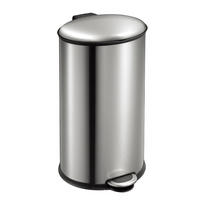 MÜLLEIMER Ellipsenförmiger 40 Liter 68x35,5x39,6 cm Edelstahl Silber - Silberfarben, Metall (35.5/68/39.6cm) - PROREGAL