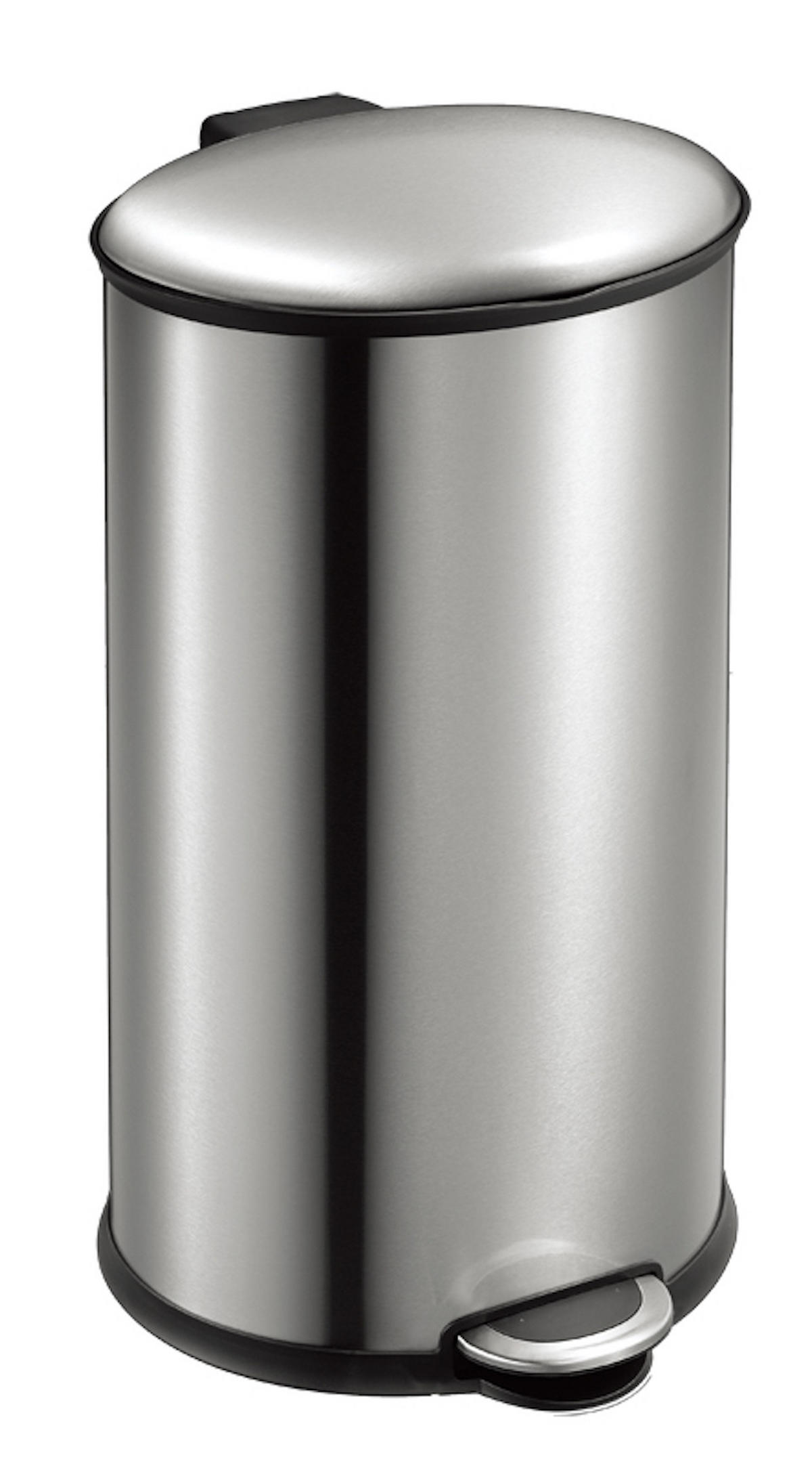 MÜLLEIMER Ellipsenförmiger 40 Liter 68x35,5x39,6 cm Edelstahl Silber - Silberfarben, Metall (35.5/68/39.6cm) - PROREGAL
