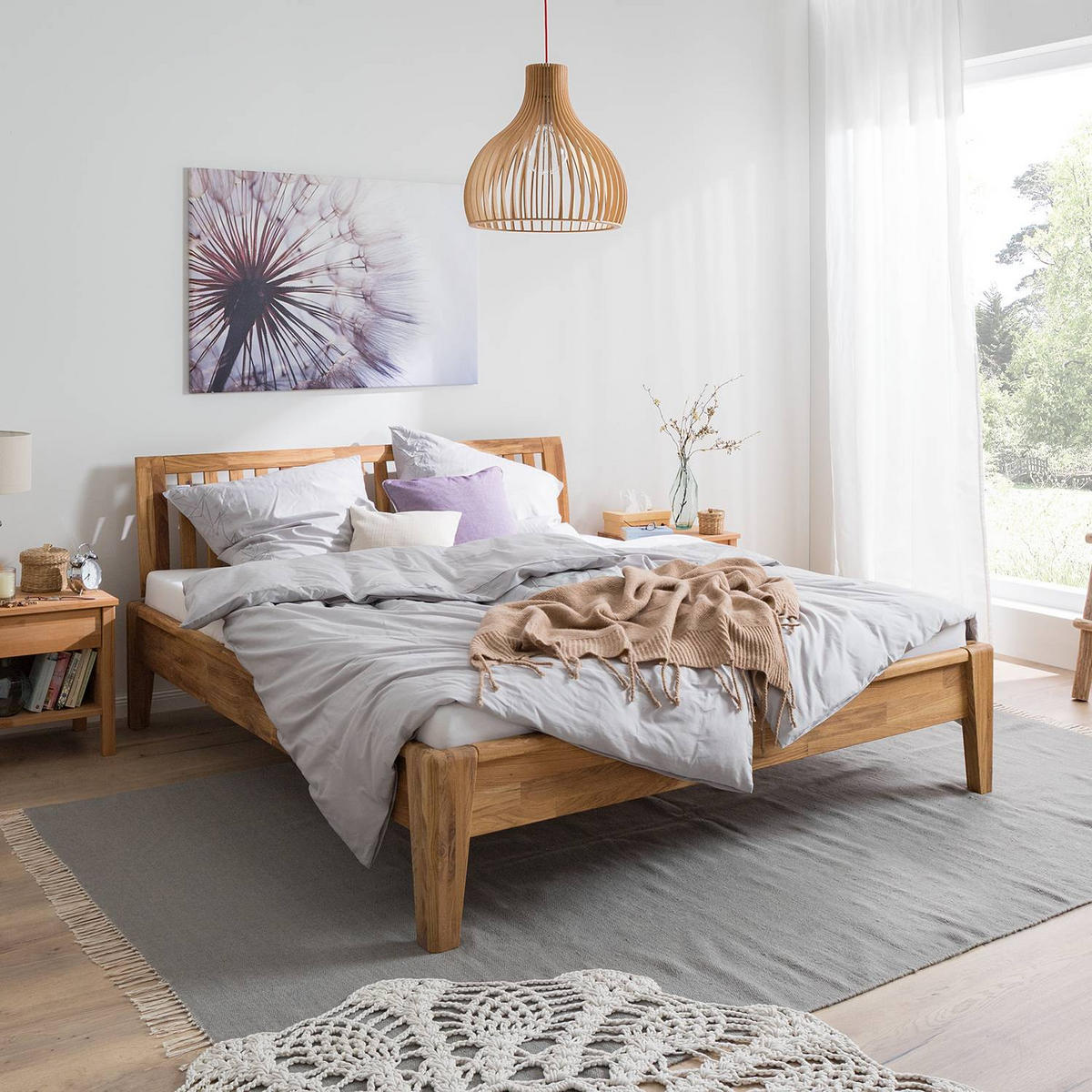 BETT - Massivholz - Eichefarben, Holz (160/200cm) - home24