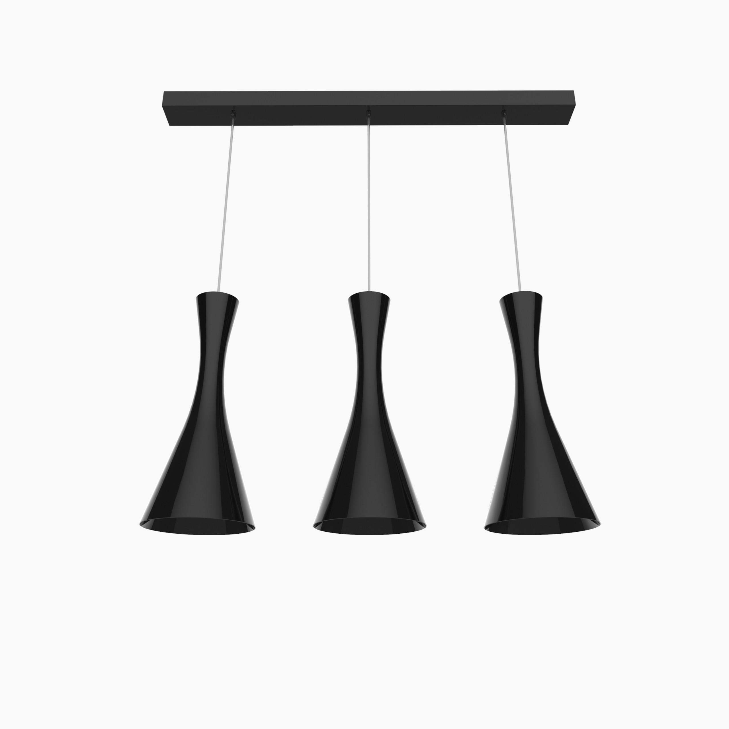 Lumicom Hängeleuchte Schwarz Hochglanz 100x120x20 cm