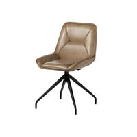 STUHL Echtleder 49 x 56 x 83 cm beige IRON LABEL #608 - Beige, Leder (49/83/56cm) - Massivmoebel24