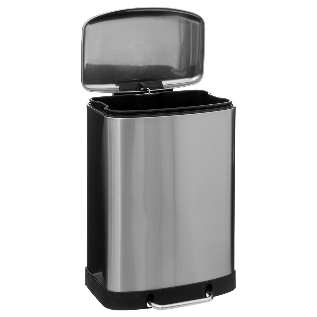 MÜLLEIMER Edelstahl 50 l 44/37,5/66 cm - Grau, Metall (37.5/66/44cm) - 5five Simply Smart