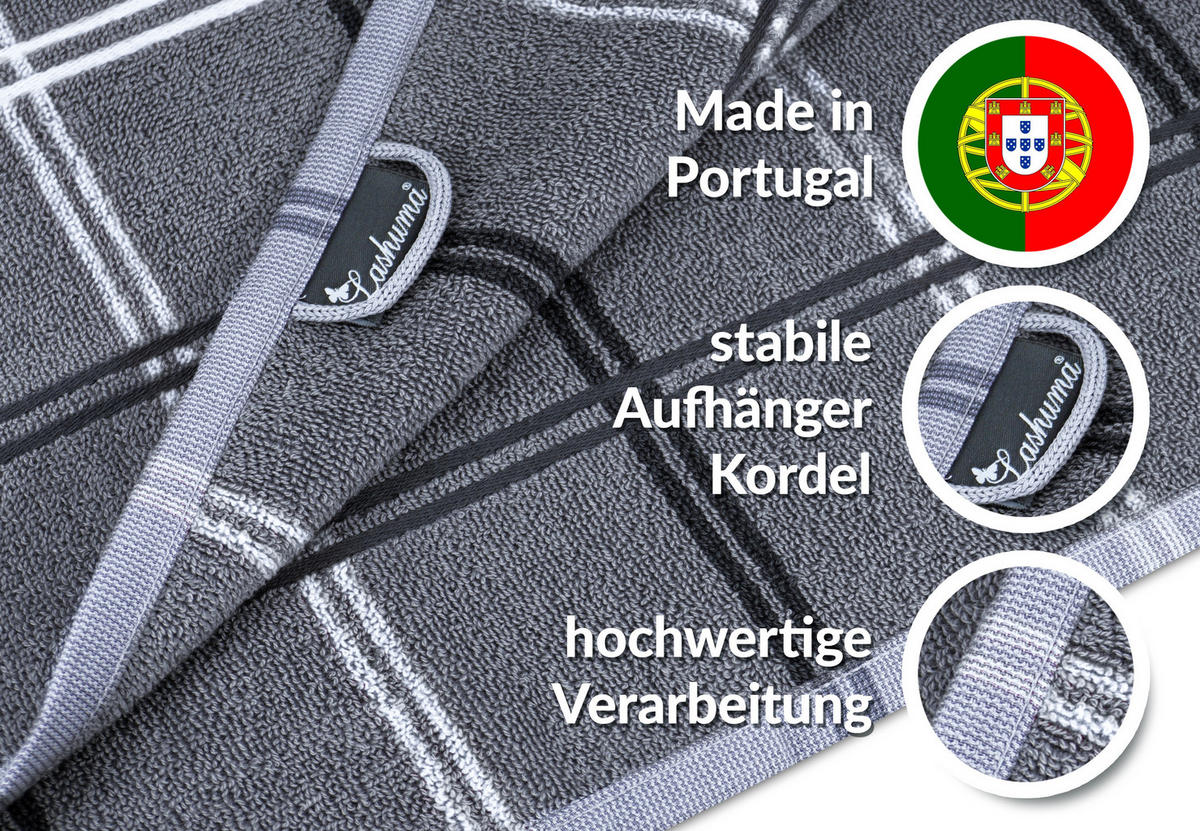 FROTTEE Küchenhandtücher 50x50 cm, 6er Set, Lyon Stein Grau - Grau, Textil (50/50cm) - Lashuma
