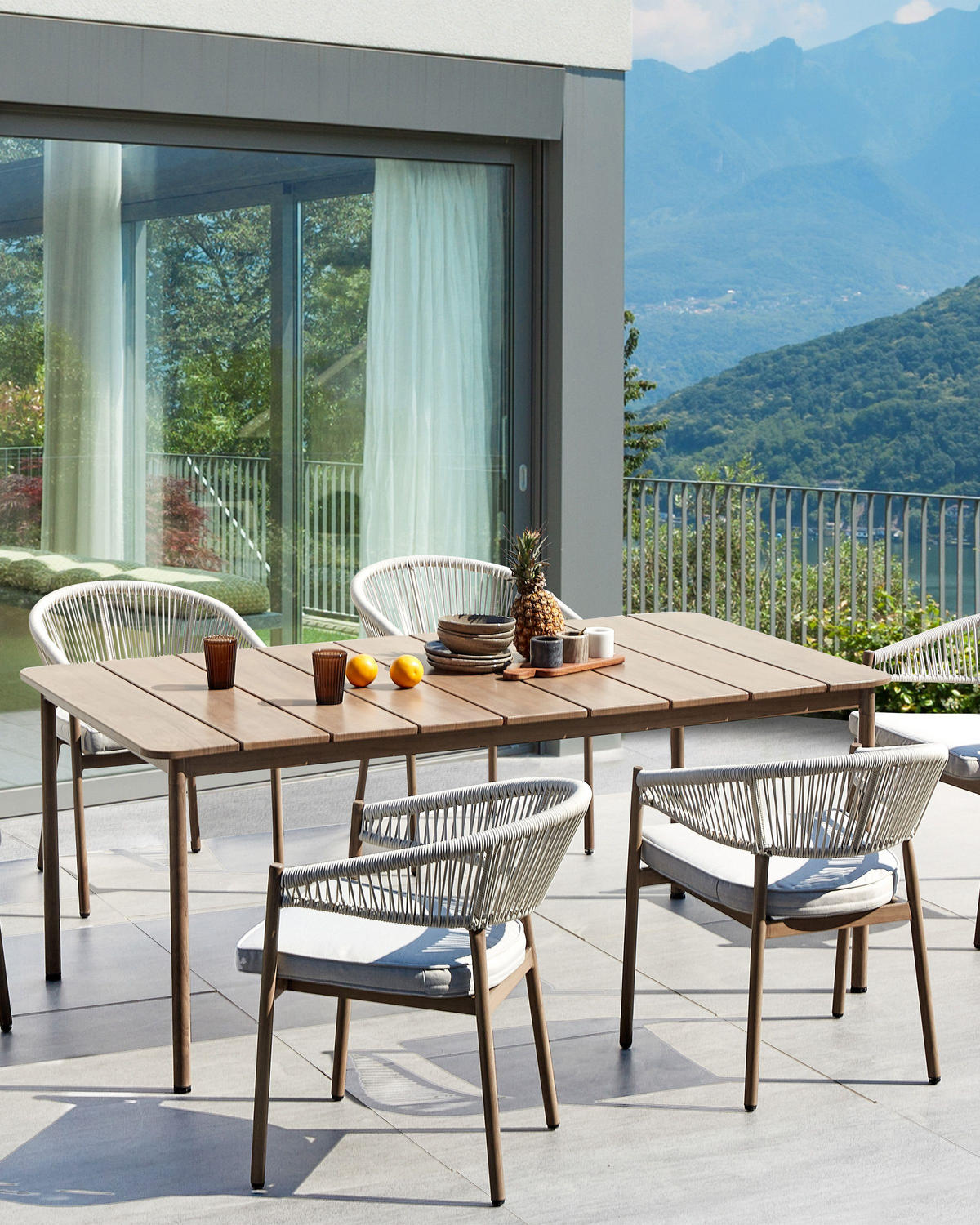 STÜHLE 6er-Set Dunkler Holzfarbton Flavia - Dunkelbraun/Beige, Metall (58/77/62cm) - Beliani