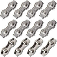 KABELKLEMMEN - M2 - Silber, 12 Stück (für Stahlseile mit Durchmessern von 1 mm bis 1,5 mm) - Silberfarben, Metall (3/0.8/1cm) - DCA