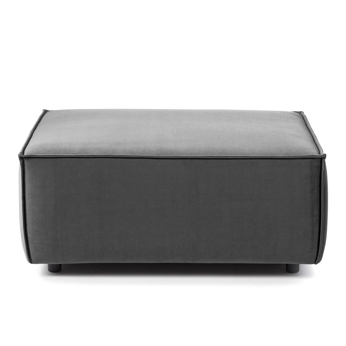 POLSTERHOCKER rechteckig - Schwarz/Grau, Kunststoff/Textil (97/40/79cm) - home24